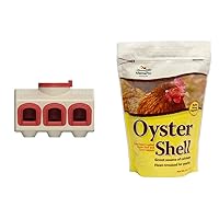 OverEZ Chicken Feeder - Holds 50 Pounds of Feed - Inside or Outside Hen Coop & Manna Pro Crushed Oyster Shell | Egg-Laying Chickens | 5 LB