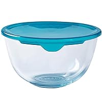 Synergy Trading PYREX Heat Resistant Glass Bowl with Lid, 3.2 gal (1.0 L)