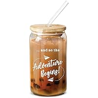 NewEleven Congratulations Gifts For Women - 2024 Graduation Gifts For Her, Farewell Gifts, Going Away Gifts, Moving Away Gifts For Friends - New Beginnings Gifts For Women, Her - 16 Oz Coffee Glass