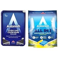 Astonish All In 1 Dishwasher Tabs, 42ct + Oven & Cookware Cleaning Paste,150g