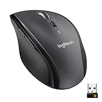 M705 Marathon Wireless Mouse, 2.4 GHz USB Unifying Receiver, 1000 DPI, 5-Programmable Buttons, 3-Year Battery, Compatible with PC, Mac, Laptop, Chromebook - Black