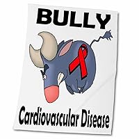 3dRose Bully Cardiovascular Disease Awareness Ribbon Cause Design - Towels (twl-114232-2)