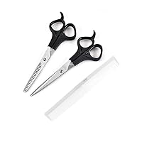 Professional Hairdressing Scissors Hair Barber Shears Haircut - Cutting Scissors and Thinning Scissors with White Comb for Home or Pet Grooming