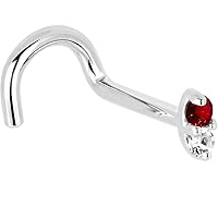 Body Candy Solid 14k White Gold 1.5mm Genuine Ruby Diamond Marquise Right Nose Stud Screw 18 Gauge 1/4
