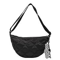 Byjogger Crossbody Bag Crescent Bag for Women Nylon Crescent Bags Hobos Cross Body Bag Girls' Portable Shoulder Bags Lightweight Dumpling Bag Chest Bag Fanny Packs