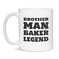 Brother Man Baker Legend Mug, Baker Bro, 11-Ounce White