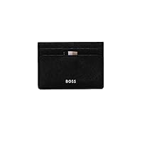 BOSS Men's Black Leather Card Case Wallet