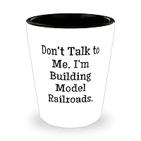 Love Model Railroads, Don't Talk to Me. I'm Building Model Railroads, Unique Holiday Shot Glass From Men Women