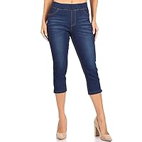 Women's Ripped Destroyed Skinny Jeans & Jeggings Pull-On Elastic Waist Stretch Denim Pants Regular-Plus Size