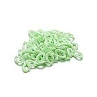 50Pcs/Pack Acrylic Chains Clasps Resin Chain Link Connectors for Lanyard Chains Purse Strap,DIY Jewelry Making Accessories(Size:16×12mm) (Green)