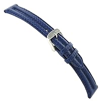 18mm Morellato Leather Double Ridge Carbon Fiber Grain Blue Padded Watchband