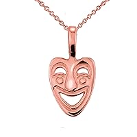 ROSE GOLD COMEDY MASK PENDANT NECKLACE - Gold Purity:: 10K, Pendant/Necklace Option: Pendant Only