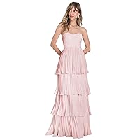 Plus Size Prom Dresses for Women Strapless Blush Pink Cocktail Dress Tiered Ruffle Sweetheart Formal Gowns Size 20W