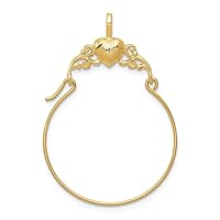 14k Yellow Gold Polished Heart Charm Holder