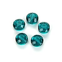 50pcs Adabele Austrian 8mm Faceted Round Flat Coin Loose Crystal Beads Emerald Green Compatible with Swarovski Preciosa 5052 SSMR824