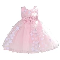 Girl's Flower Sequin Princess Dress Summer Sleeveless Multi Layer Long Skirt Waist Pearl Decoration Dinosaur Dress Girls