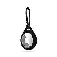 Pelican Protector AirTag Holder - AirTag Keychain w/ Stainless Steel Carabiner Clip [Impact Resistant] [Travel Essentials] - Protective Apple AirTag Case for Dog Collar, Backpack, Keys, Luggage -Black