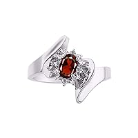 Rylos Rings for Women Sterling Silver Ring Classic 6X4MM Gemstone & Halo of Diamond Ring Birthstone Jewelry for Women Sterling Silver Rings for Women Diamond Rings for Women Girls Size 5,6,7,8,9,10