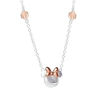 Minnie Mouse Sterling Silver Crystal Pendant Necklace, 18