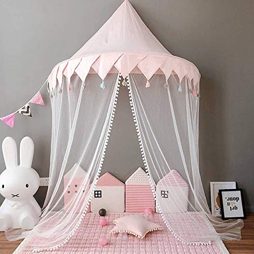 Ymachray Bed Canopy for Girls Bed, Kids Kids Castle Play Tent Mosqutio Net Bedding Decor Princess Nusery