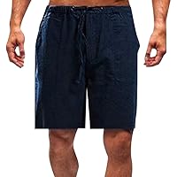 HAYKMTRU Linen Short for Men Casual Drawstring Summer Beach Shorts Casual Lightweight Workout Gym Yoga Woven Cargo Short