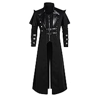 Men Jacket Oversized Steampunk Trench Coat For Men Medieval Victorian Gothic Stand Collar Long Coat Tailcoat Jacket