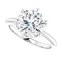 JEWELERYIUM 3 CT Round Cut Colorless Moissanite Engagement Ring, Wedding/Bridal Ring Set, Halo Style, Solid Sterling Silver, Anniversary Bridal Jewelry, Best Gift For Her