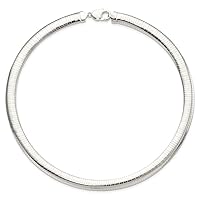 Sterling Silver Omega 10mm Cubetto Necklace 18 Inches