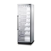Summit Appliance SCR1401RICSS Full-Size Commercial Beverage Merchandiser with Self-closing Glass Door, Right Hand Door Swing, Sheet Pans and Adjustable Tray Supports, Stainless Steel Cabinet