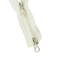Queenbox 5# 0.9 Yard Double Slider Closed Ended Zippers, Resin Y-Teeth Zipper Pull Replacement for DIY Sewing Craft Tailor Bag, Beige