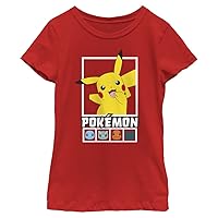 Pokemon Squares Team Girls Short Sleeve Tee Shirt