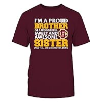 FanPrint Bethune-Cookman Wildcats - I'm A Proud Brother of an Awesome Sister T-Shirt