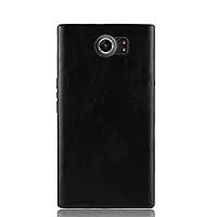 Compatible with BlackBerry Priv Case PC Hard Back Cover Phone Protective Shell Protection Non-Slip Scratchproof Protective case Leather Texture (Black)