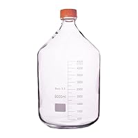 5000ml,Glass Reagent Bottle,Screw Cap,Transparent,5 Litre,Graduation 4500ml