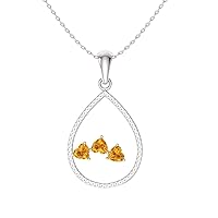 Diamondere Natural and Certified Heart Cut Gemstone and Diamond Necklace in 14k White Gold | 0.61 Carat Pendant with Chain