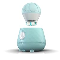 Ona Diamond Orbital Facial Brush and Cleansing Station, Electric Face Cleansing Brush with Ergonomic Handle, Dual Speed Settings, Light Blue