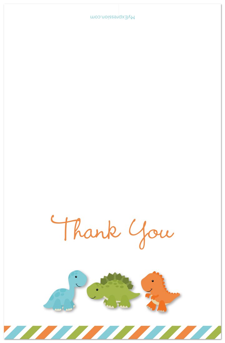 MyExpression.com 50 Cnt Dinosaur Baby Shower or Kids Birthday Thank You Cards