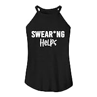 Swearing Helps Letter Rocker Tank Tops Women Summer Halter Neck Sleeveless Shirts Funny Casual Workout Yoga Camisole