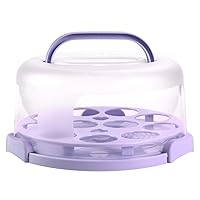 Ohuhu Cake Holder, BPA-Free Cake Carrier with Lid and Handle Cake Transport Container Portable Cake Keeper Two Sided Base for Pies Cookies Nuts Fruit etc - Suitable for 10 inch Cake Perfect Gifts