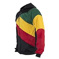 Jamaican Reggae 3 Coloured Striped Hooded Children's Youth Capoeira Jacket Tracksuit 6-14 Yrs