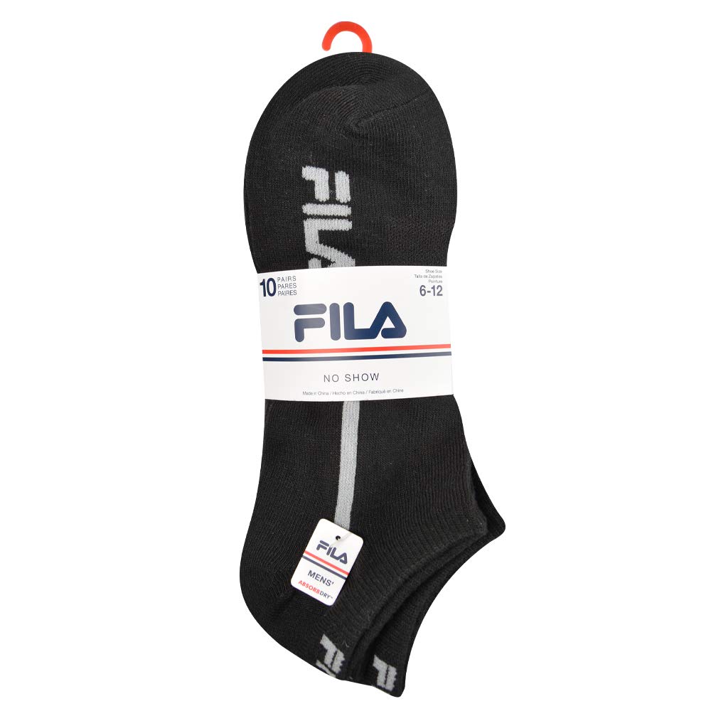 Fila Men's Racing Striped No Show Socks