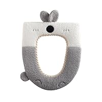 Washable Knitted Toilet for Seat Covers Warmer Soft Thicken Toilet for Seat Cushion Cute Cartoon Rabbit Toilet Mat Easy Toilet Seat Cushion for Seniors Round Oval Soft Pressure Relief