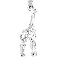 14K White Gold Giraffe Pendant