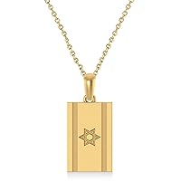 Allurez 14k Gold Israel Flag with Star of David Charm Pendant Necklace