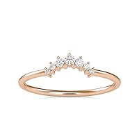 VVS Certified Princess Crown Style Diamond Band Ring made in 10K White/Yellow/Rose Gold studded With 0.093 Tcw Round Brilliant Natural Diamond Wedding Rings, Promise Ring, Birthday Gift for her