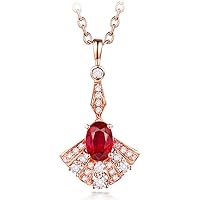 Lovely Design 14K White Rose Gold Natural Sapphire Ruby Tourmaline Pendant Necklace Women
