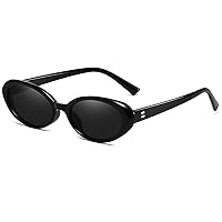 Retro Oval Sunglasses for Women Men Fashion Small Oval Sunglasses 90s Vintage Shades