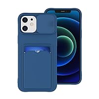 Slide Camera Protection Wallet Card Bag Phone Case for iPhone 14 12 11 13 Pro Max X XR XS 7 8 Plus Soft Silicone Cover,Navy,for iPhone 11Pro Max