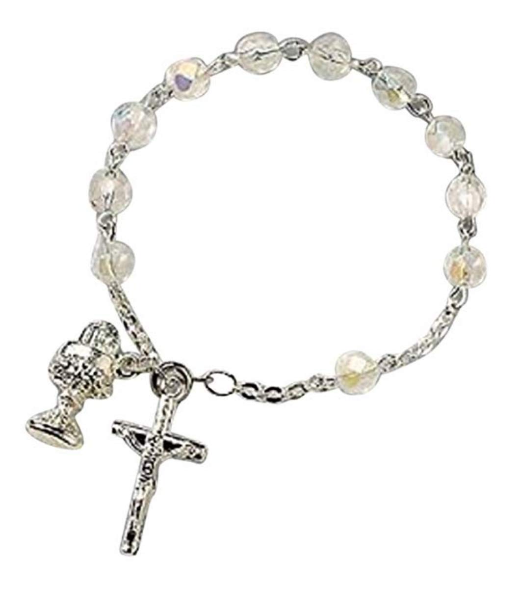 My First Communion Godparent Gift, Rosary Bracelet for Catholic Girls, Women, 7 Inch