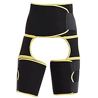 Hip Groin Support for Men & Women, Hip Brace Thigh Compression Sleeve, Injury Strap for Pulled Muscle Strain for Hip Pain Relief Fits Both Leg,Yellow,Small